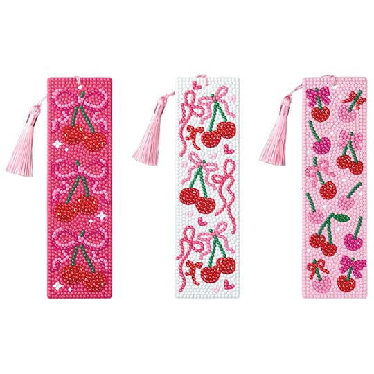 Cherries 3-Piece Diamond Art Bookmark Kit by Make Market®